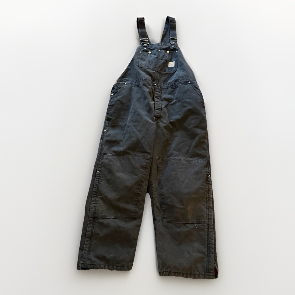 Carhartt Quilt Lined Bib‎ Overalls 48x30 Black Duck Workwear